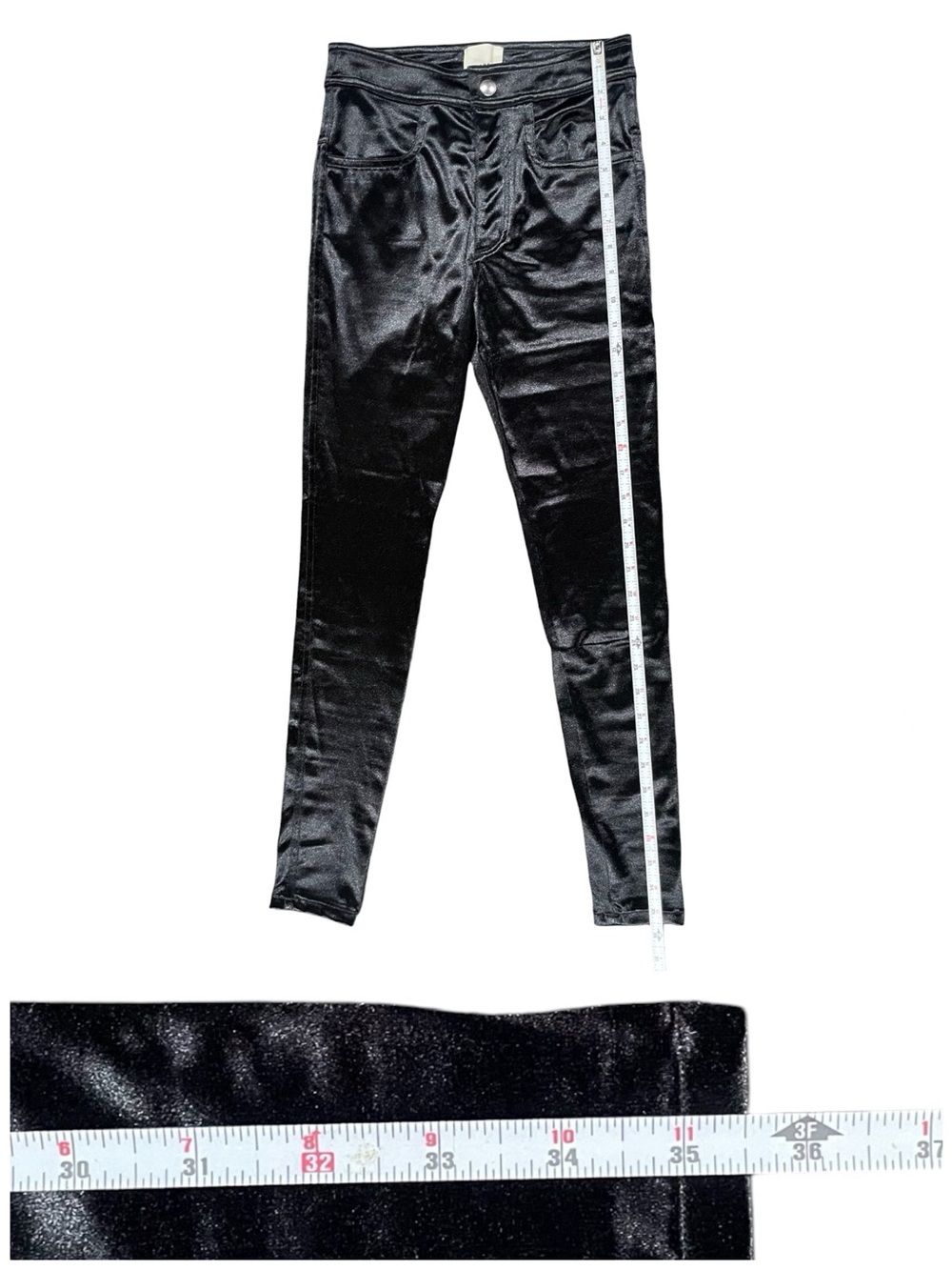 ISABEL MARANT Erna Metallic Satin Stretch Skinny Pants US 2 XS - Picture 14 of 15